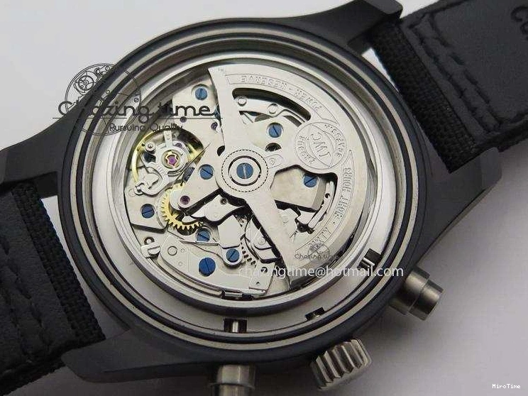 MIROTIME 0422 Comfortable Pilot Chrono IW388003 Real Ceramic ZF 1:1 Best Edition On Black Nylon Strap A 7322